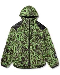 Acne Studios - Printed Fleece And Crinkled Faux Leather Hooded Jacket - Lyst