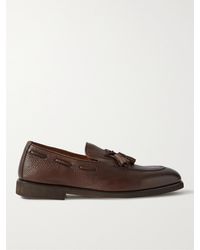 Brunello Cucinelli Full-grain Leather Tasselled Loafers - Brown