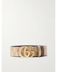 Gucci - Gg Marmont 3.5Cm Monogrammed Coated Canvas And Leather Belt - Lyst