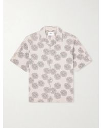 NN07 - Ole 5396 Camp-Collar Printed Linen And Cotton-Blend Shirt - Lyst