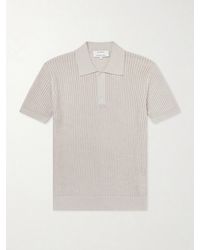 Frescobol Carioca - Vidal Ribbed Cotton And Linen-blend Polo Shirt - Lyst