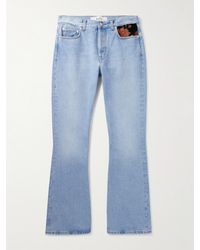 Séfr - Ausgestellte Jeans mit besticktem Veloursbesatz - Lyst
