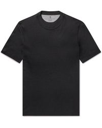 Brunello Cucinelli - Silk And Cotton-blend Jersey T-shirt - Lyst