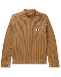 Sacai - Carhartt Wip Detroit Ribbed Wool And Nylon-blend Sweater - Lyst