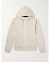 Polo Ralph Lauren - Logo-embroidered Cotton-jersey Zip-up Hoodie - Lyst