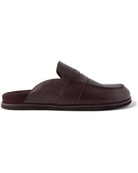 MR P. - David Leather Backless Penny Loafers - Lyst