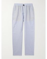 Loro Piana - Akanko Straight-leg Striped Linen And Cotton-blend Poplin Trousers - Lyst