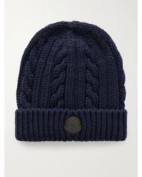 Moncler - Logo-Appliquéd Cable-Knit Virgin Wool Beanie - Lyst