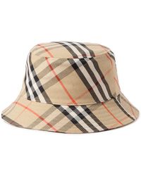 Burberry - Logo-Appliquéd Checked Twill Bucket Hat - Lyst