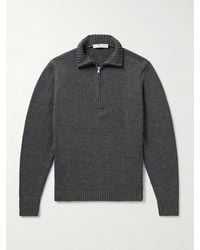 Inis Meáin - Wool And Linen-blend Half-zip Sweater - Lyst