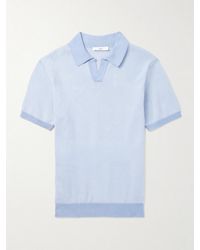 MR P. - Honeycomb-Knit Organic Cotton Polo Shirt - Lyst