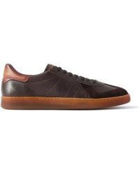Officine Creative - Militia 001 Suede-Trimmed Full-Grain Leather Sneakers - Lyst