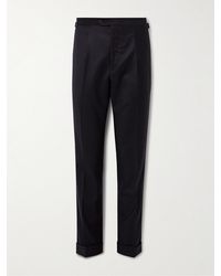 Saman Amel - Slim-fit Tapered Pleated Wool And Cashmere-blend Felt Suit Trousers - Lyst