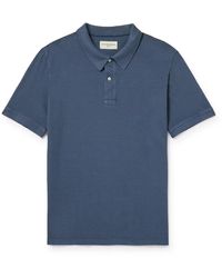 Officine Generale - Larry Garment-dyed Cotton-piqué Polo Shirt - Lyst