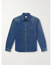 Saint Laurent - Logo-Embroidered Denim Shirt - Lyst