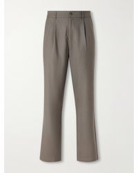 De Bonne Facture - One Pleat Straight-Leg Pleated Virgin Wool Trousers - Lyst