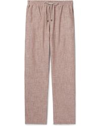 Zimmerli of Switzerland - Straight-leg Linen And Cotton-blend Drawstring Trousers - Lyst