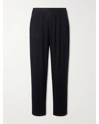 Ssstein - Straight-leg Silk-blend Flannel Trousers - Lyst