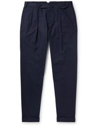 Incotex - Straight-leg Pleated Cotton Trousers - Lyst