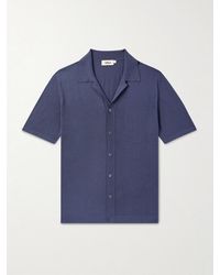 Altea - Camp-Collar Cotton Shirt - Lyst