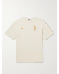 Adish Logo-embroidered Cotton-jersey T-shirt - Natural