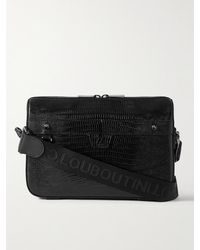 Christian Louboutin - Ruisbuddy Studded Rubber-trimmed Full-grain Leather Messenger Bag - Lyst