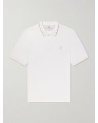Brunello Cucinelli - Logo-Embroidered Cotton Polo Shirt - Lyst
