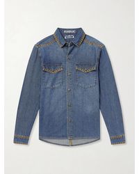 MANAAKI - Tukutuku Embroidered Denim Shirt - Lyst