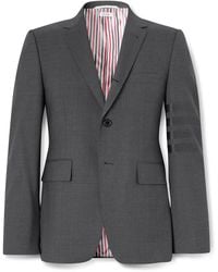 Thom Browne - Grey Slim-fit Striped Wool Suit Jacket - Lyst