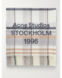 Acne Studios - 1996 Fringed Checked Wool Scarf - Lyst
