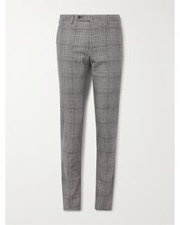 Incotex - Slim-fit Tapered Prince Of Wales Checked Virgin Wool-blend Trousers - Lyst