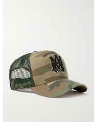 Amiri - Ma Logo-embroidered Camouflage-print Cotton-canvas And Mesh Trucker Cap - Lyst