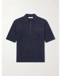 Inis Meáin - Knitted Linen Polo Shirt - Lyst