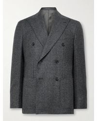 Caruso - Schmal geschnittenes doppelreihiges Sakko aus Wolle mit Glencheck-Muster - Lyst