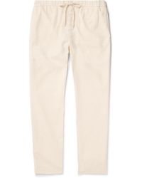 Frescobol Carioca - Oscar Straight-leg Linen And Cotton-blend Drawstring Trousers - Lyst