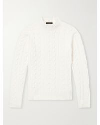Slowear - Zanone Slim-Fit Cable-Knit Virgin Wool Sweater - Lyst