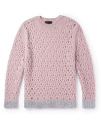 Simone Rocha - Metallic-trimmed Open-knit Mohair-blend Sweater - Lyst