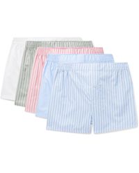 Hamilton and Hare Five-pack Cotton Boxer Shorts - Blue