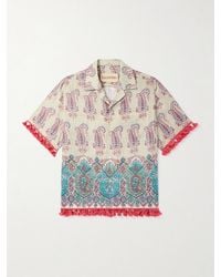 Valentino Garavani - Voyage Imaginaire Camp-Collar Tasseled Paisley-Print Linen Shirt - Lyst