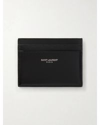 Saint Laurent - Logo-print Leather Cardholder - Lyst