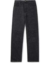 Loewe - Wide-Leg Logo-Embroidered Jeans - Lyst