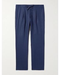 STÒFFA - Straight-Leg Linen-Twill Drawstring Trousers - Lyst