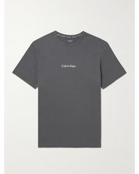 Calvin Klein - Modern Structure Lounge Stretch Cotton-blend Jersey Pyjama Top - Lyst