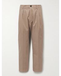 Massimo Alba - Stan Tapered Pleated Cotton-Twill Trousers - Lyst