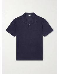 Sunspel - Linen-Piqué Polo Shirt - Lyst