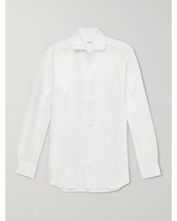 De Petrillo - Camp-Collar Linen Shirt - Lyst