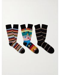 Paul Smith - Three-pack Striped Polka-dot Cotton-blend Socks - Lyst