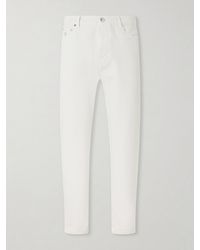 Brunello Cucinelli - Slim-Fit Straight-Leg Logo-Embroidered Jeans - Lyst