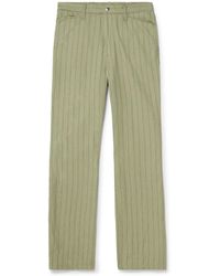 Kapital - Gibson Straight-Leg Striped Linen And Cotton-Blend Twill Trousers - Lyst