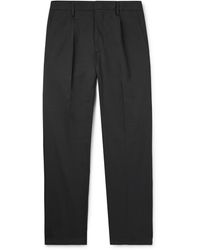 NN07 - Bill 1680 Tapered Cropped Pleated Organic Cotton-Blend Trousers - Lyst